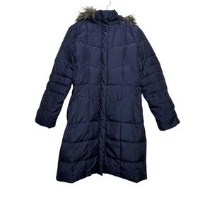 CALVIN KLEIN Goose Down Parka Coat Navy XS